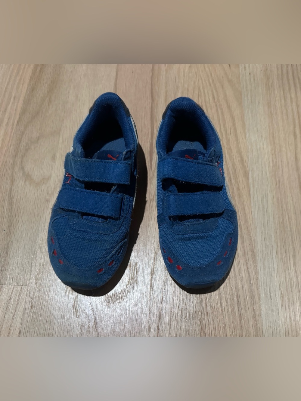 Puma Kids Blue Velcro Suede Athletic Sneakers 11.5c 11.5